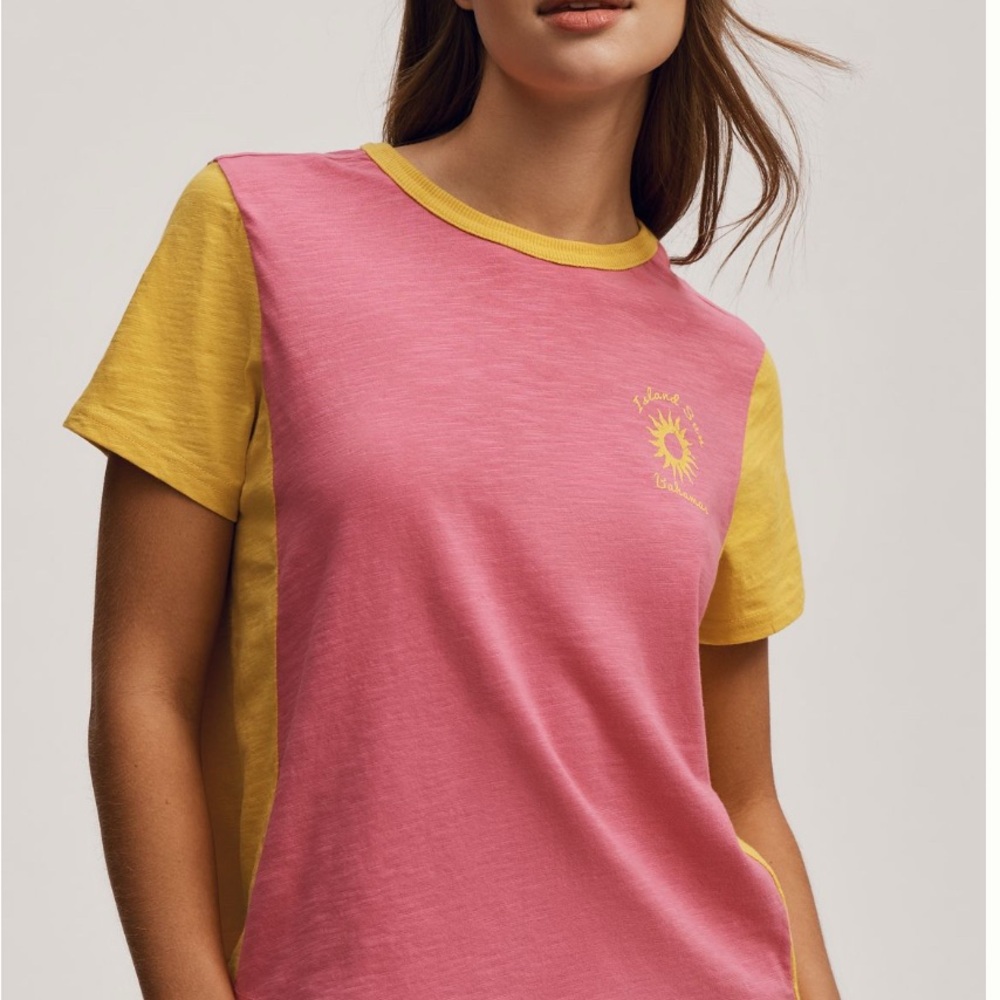 Pink and Yellow Women's Top